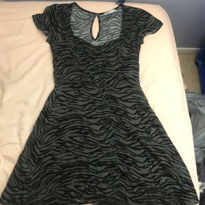 Hollister button up zebra print dress